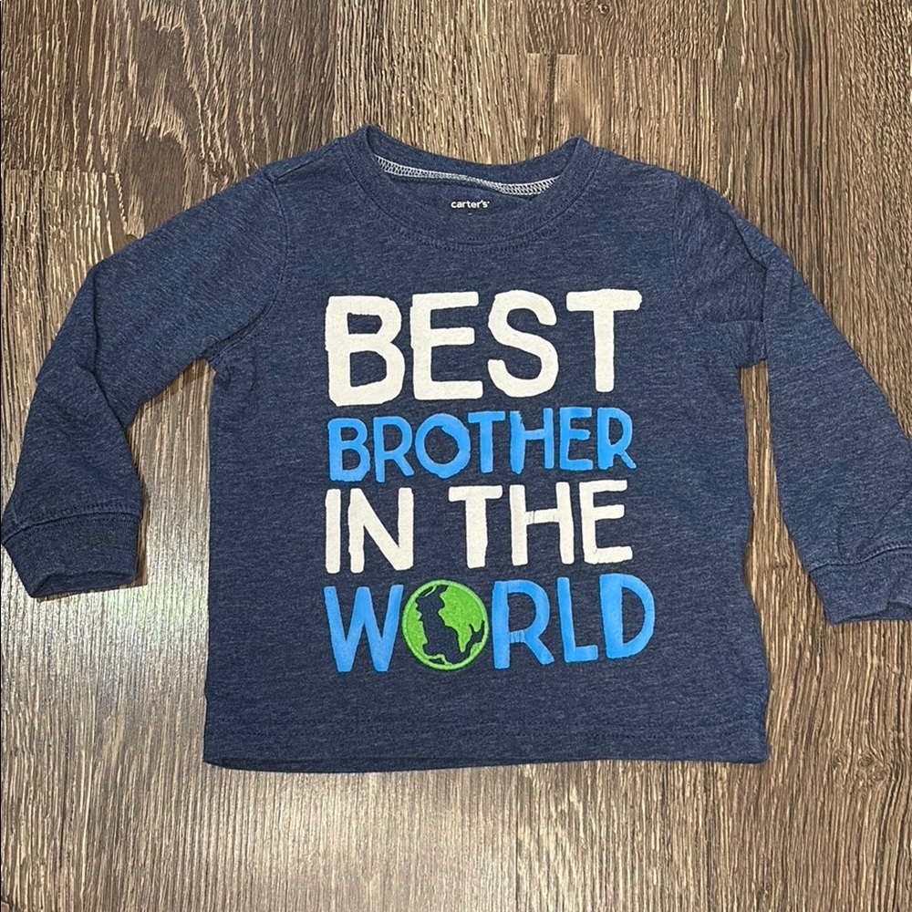 Carter's Blue 'Best Brother in the World' Kids Shirt size 12 month